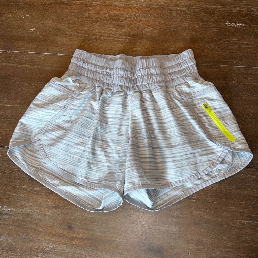 Lululemon Gray Stripe Tracker Shorts